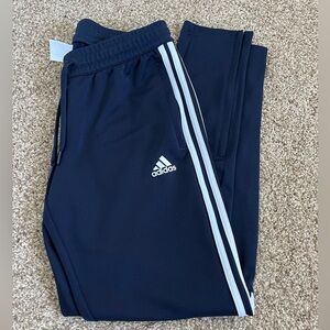 Adidas Tapered Track Pants Navy Blue with Zipper Size Medium